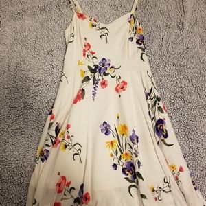 Fit & Flare Mini Dress, Floral & White